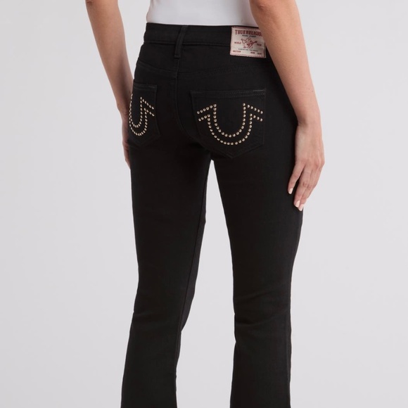 TRUE RELIGION BECCA Black Rinse Bootcut Studded Jeans - Picture 2 of 10